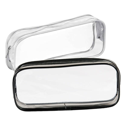 GAQWOK 2-Piece Clear Toiletry Bags for Travel - Black & White Set | TSA-Approved Transparent Cosmetic Bags