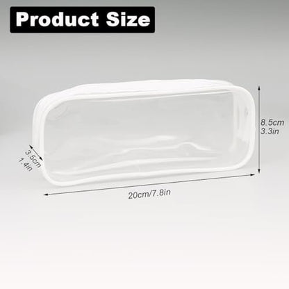 GAQWOK 2-Piece Clear Toiletry Bags for Travel - Black & White Set | TSA-Approved Transparent Cosmetic Bags
