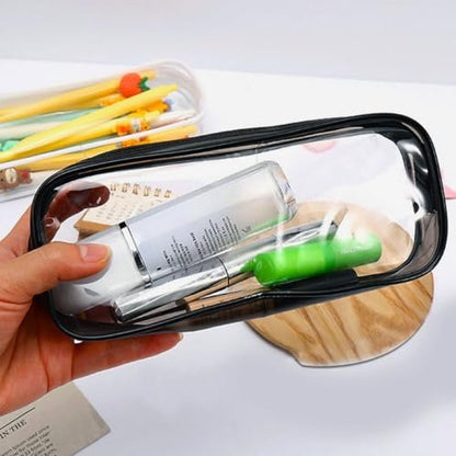 GAQWOK 2-Piece Clear Toiletry Bags for Travel - Black & White Set | TSA-Approved Transparent Cosmetic Bags