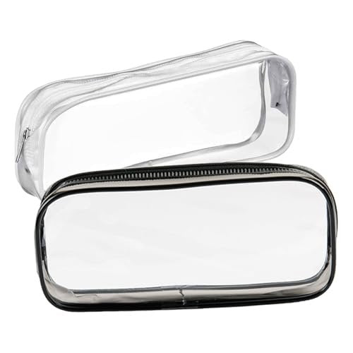 GAQWOK 2-Piece Clear Toiletry Bags for Travel - Black & White Set | TSA-Approved Transparent Cosmetic Bags - görsel 2