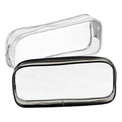 GAQWOK 2-Piece Clear Toiletry Bags for Travel - Black & White Set | TSA-Approved Transparent Cosmetic Bags