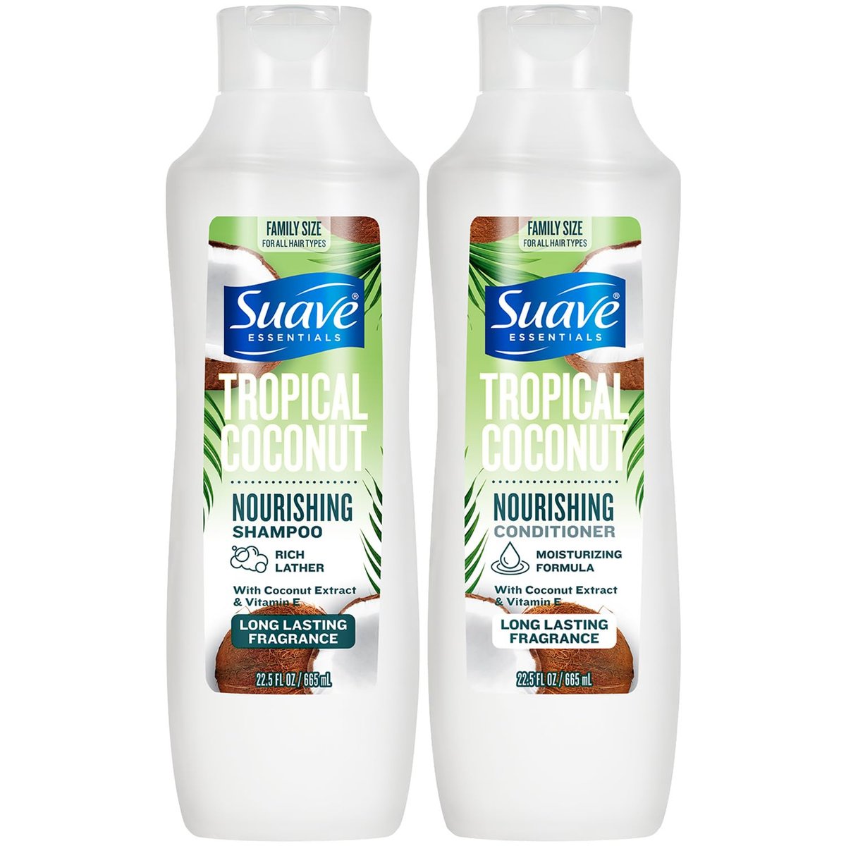 Suave Tropical Coconut Shampoo and Conditioner Set – Nourishing Formulas with Botanical Extract & Vitamin E, 22.5 oz Each (2-Piece) Avelisse