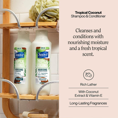 Suave Tropical Coconut Shampoo and Conditioner Set – Nourishing Formulas with Botanical Extract & Vitamin E, 22.5 oz Each (2-Piece) Avelisse