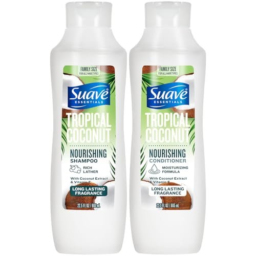 Suave Tropical Coconut Shampoo and Conditioner Set – Nourishing Formulas with Botanical Extract & Vitamin E, 22.5 oz Each (2-Piece) Avelisse