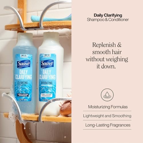 Suave Shampoo & Conditioner Set – Clarifying & Hydrating, Build Up & Residue Removal, 22.5 Oz Each (2 Piece Set) Avelisse