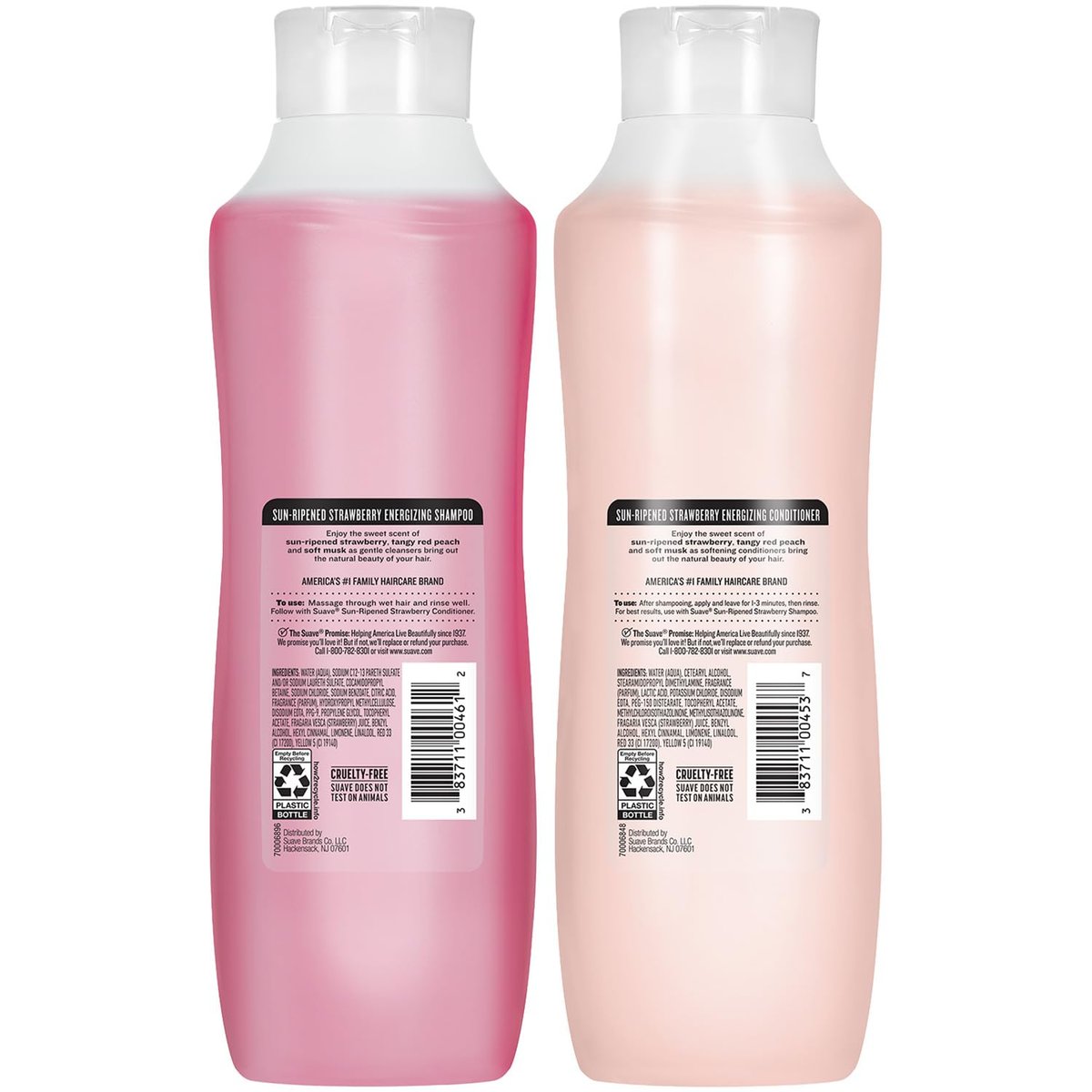 Suave Shampoo & Conditioner Set, Sun-Ripened Strawberry – Everyday Energizing Formulas with Fruit Extract & Vitamin E, 22.5 Oz Each (2 Piece Set) Avelisse