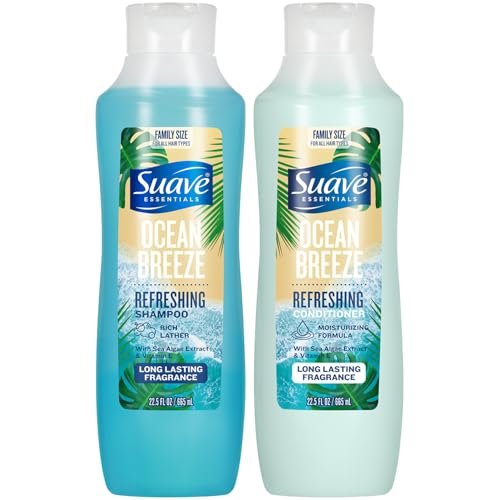 Suave Shampoo & Conditioner Set - Ocean Breeze, 22.5 oz Each (2-Piece Set) with Sea Algae Extract & Vitamin E Avelisse