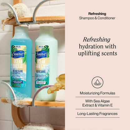 Suave Shampoo & Conditioner Set - Ocean Breeze, 22.5 oz Each (2-Piece Set) with Sea Algae Extract & Vitamin E Avelisse