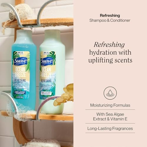 Suave Shampoo & Conditioner Set - Ocean Breeze, 22.5 oz Each (2-Piece Set) with Sea Algae Extract & Vitamin E Avelisse