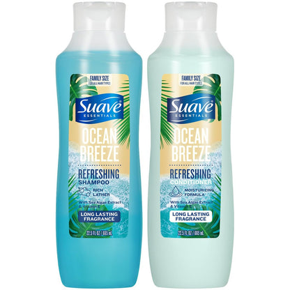 Suave Shampoo & Conditioner Set - Ocean Breeze, 22.5 oz Each (2-Piece Set) with Sea Algae Extract & Vitamin E Avelisse