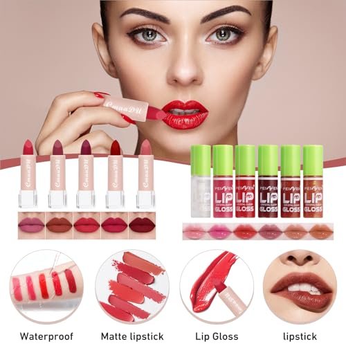 All In One Makeup Kit – Complete Travel Makeup Set for Women with Foundation, Eyeshadow Palette, Lipstick, Eyeliner, Mascara, Contour Stick & Cosmetic Brushes Avelisse