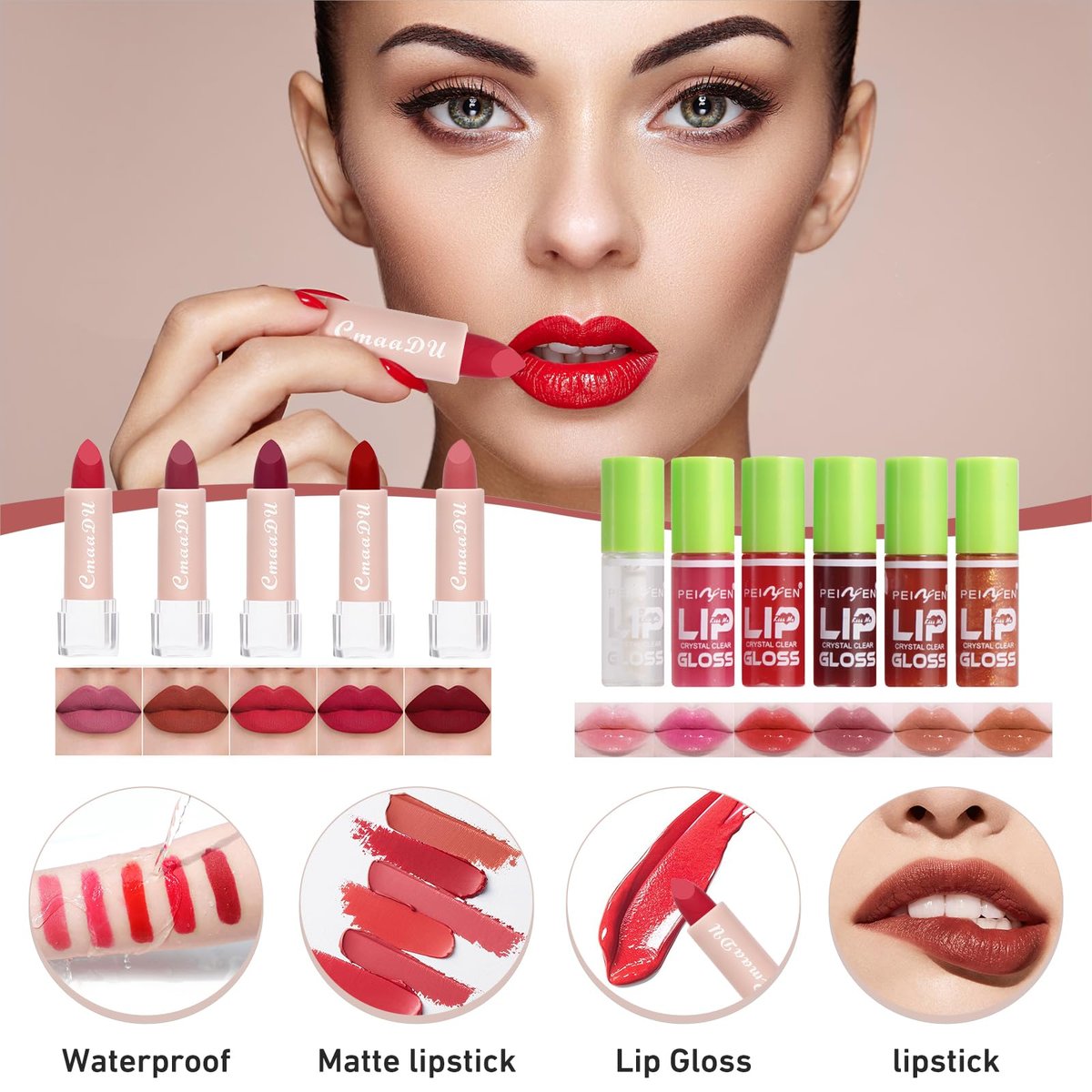 All In One Makeup Kit – Complete Travel Makeup Set for Women with Foundation, Eyeshadow Palette, Lipstick, Eyeliner, Mascara, Contour Stick & Cosmetic Brushes Avelisse