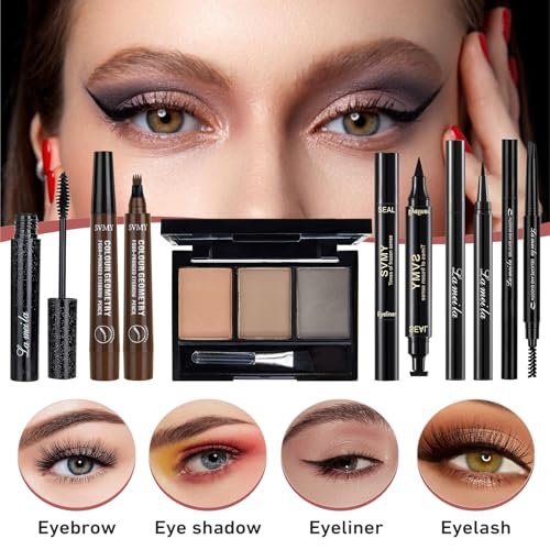 All In One Makeup Kit – Complete Travel Makeup Set for Women with Foundation, Eyeshadow Palette, Lipstick, Eyeliner, Mascara, Contour Stick & Cosmetic Brushes Avelisse