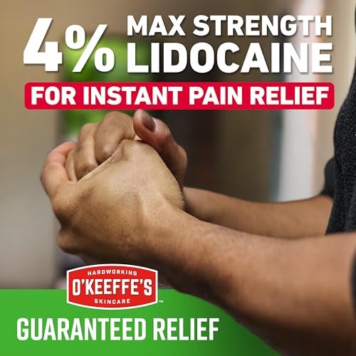 O'Keeffe's Working Hands Pain Relief Cream - 4% Lidocaine with Cooling Peppermint Oil for Instant Relief from Pain, Itching, and Dryness, 3 oz Tube Avelisse