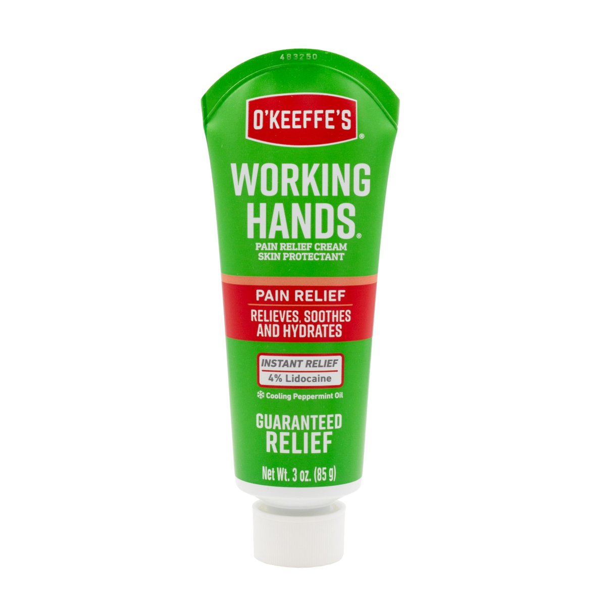O'Keeffe's Working Hands Pain Relief Cream - 4% Lidocaine with Cooling Peppermint Oil for Instant Relief from Pain, Itching, and Dryness, 3 oz Tube Avelisse