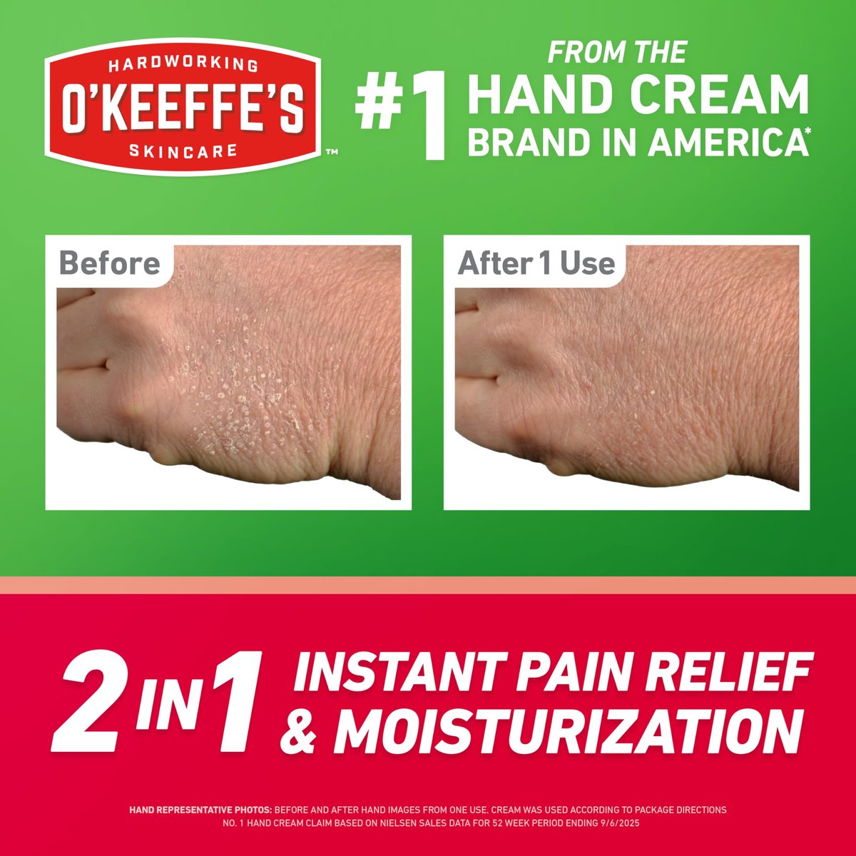 O'Keeffe's Working Hands Pain Relief Cream - 4% Lidocaine with Cooling Peppermint Oil for Instant Relief from Pain, Itching, and Dryness, 3 oz Tube Avelisse