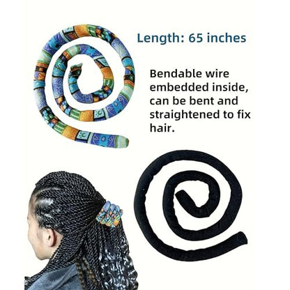 4-Piece Spiral Lock Hair Ties for Dreadlocks – Bendable Ponytail Holders with Iron Wire Core for Thick Curly Hair, Women & Men Avelisse