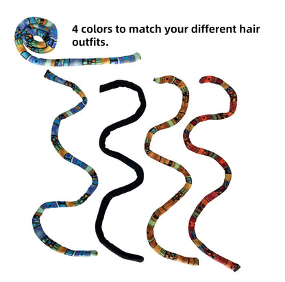 4-Piece Spiral Lock Hair Ties for Dreadlocks – Bendable Ponytail Holders with Iron Wire Core for Thick Curly Hair, Women & Men Avelisse