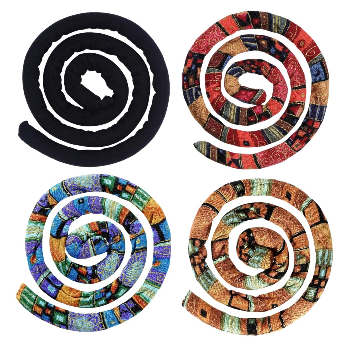 4-Piece Spiral Lock Hair Ties for Dreadlocks – Bendable Ponytail Holders with Iron Wire Core for Thick Curly Hair, Women & Men Avelisse