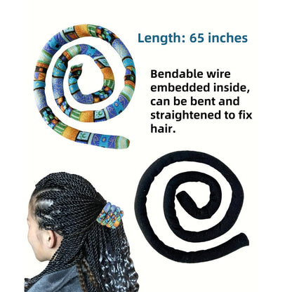 4-Piece Spiral Lock Hair Ties for Dreadlocks – Bendable Ponytail Holders with Iron Wire Core for Thick Curly Hair, Women & Men Avelisse