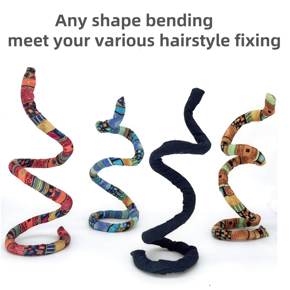 4-Piece Spiral Lock Hair Ties for Dreadlocks – Bendable Ponytail Holders with Iron Wire Core for Thick Curly Hair, Women & Men Avelisse
