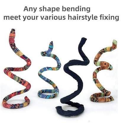 4-Piece Spiral Lock Hair Ties for Dreadlocks – Bendable Ponytail Holders with Iron Wire Core for Thick Curly Hair, Women & Men Avelisse