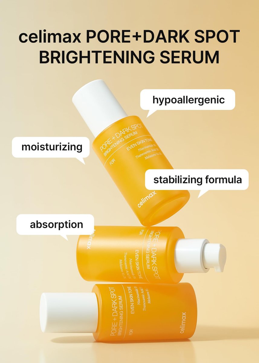 celimax Pore+Dark Spot Brightening Serum 30ml – Gel-like Pore Minimizer with Niacinamide & Tranexamic Acid for Sensitive Skin, Hyperpigmentation & Hydration Avelisse