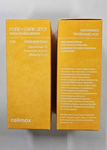 celimax Pore+Dark Spot Brightening Serum 30ml – Gel-like Pore Minimizer with Niacinamide & Tranexamic Acid for Sensitive Skin, Hyperpigmentation & Hydration Avelisse
