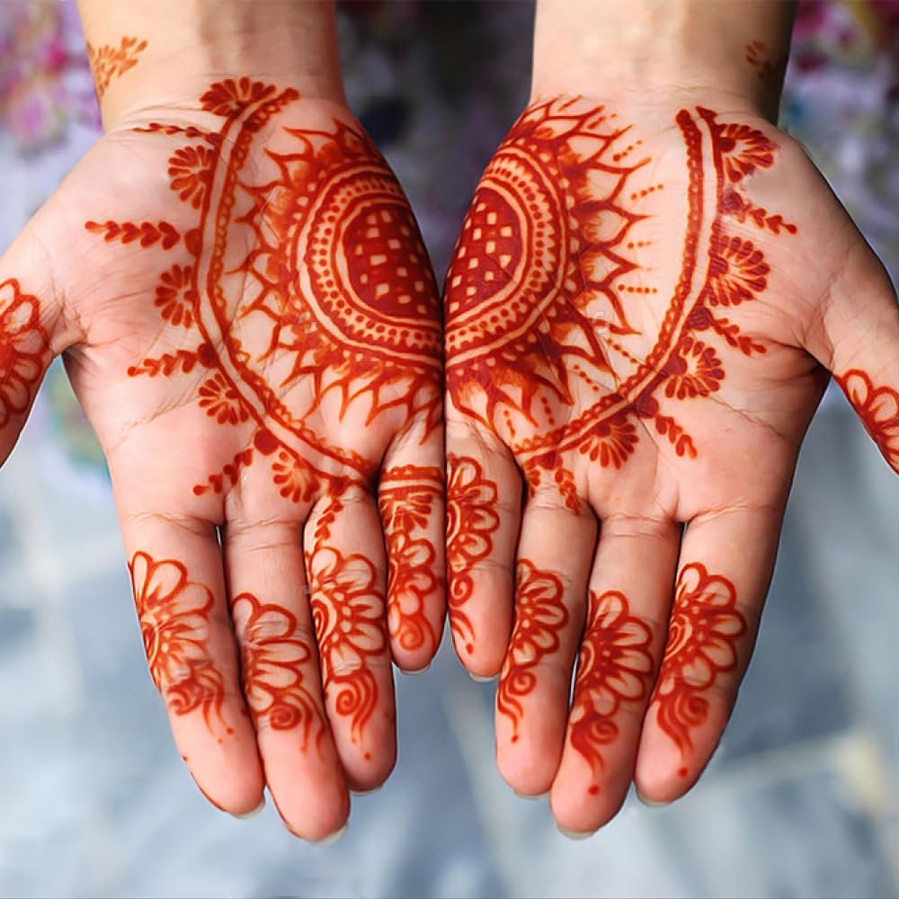 18 Sheet Henna Stencils Kit - Black Acrylic Temporary Tattoo Templates for Hands & Body - görsel 7