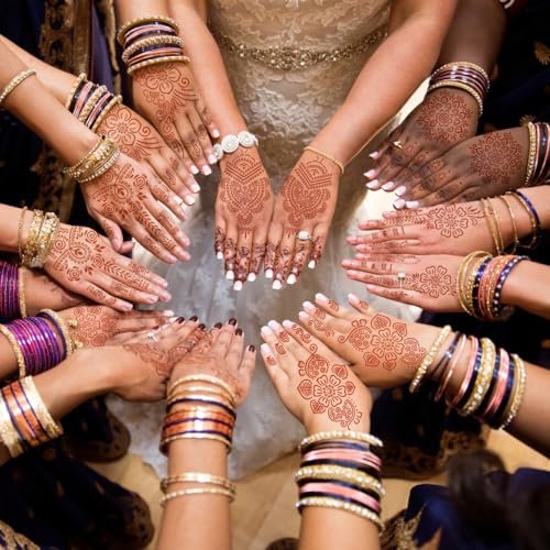 18 Sheet Henna Stencils Kit - Black Acrylic Temporary Tattoo Templates for Hands & Body - görsel 10