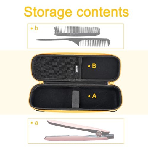 RLSOCO Hard Case for BaBylissPRO Nano Titanium & ghd Platinum+/Original/Gold Flat Iron Hair Straightener | Compact Design with YKK Zipper & Scratch Protection - Black (Case Only) - görsel 10