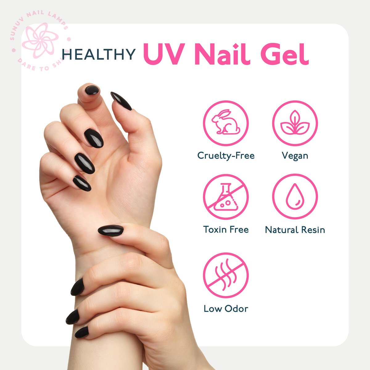 SUNUV Hema Free Gel Top Coat and Base Coat Set - 15ml Each, No Wipe High Gloss, UV Lamp Manicure Kit for Women - görsel 11