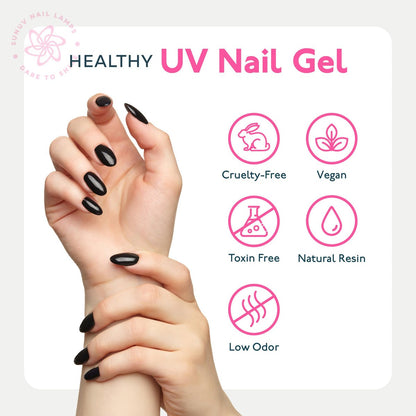 SUNUV Hema Free Gel Top Coat and Base Coat Set - 15ml Each, No Wipe High Gloss, UV Lamp Manicure Kit for Women