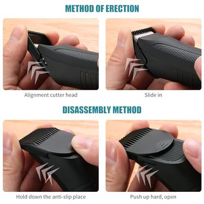 4 Professional Hair Trimmer Guards Cutting Guides for Manscaped Lawn Mower 3.0 - Replacement Trimmer Attachments with Organizer (1/8" to 1/2")