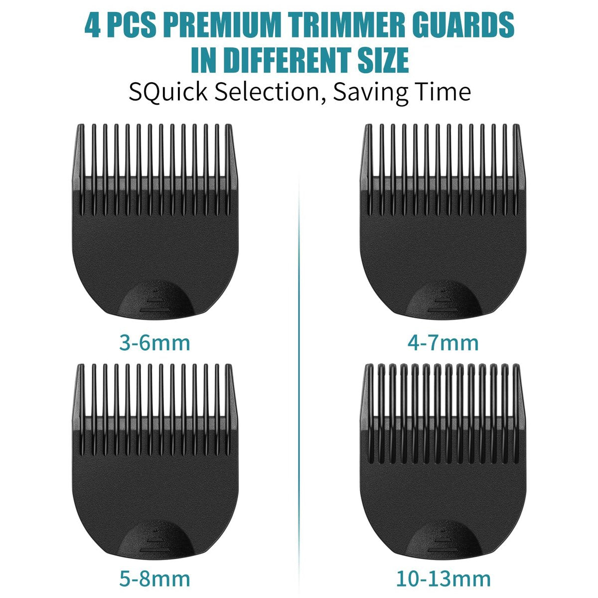 4 Professional Hair Trimmer Guards Cutting Guides for Manscaped Lawn Mower 3.0 - Replacement Trimmer Attachments with Organizer (1/8" to 1/2") - görsel 7