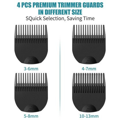 4 Professional Hair Trimmer Guards Cutting Guides for Manscaped Lawn Mower 3.0 - Replacement Trimmer Attachments with Organizer (1/8" to 1/2")