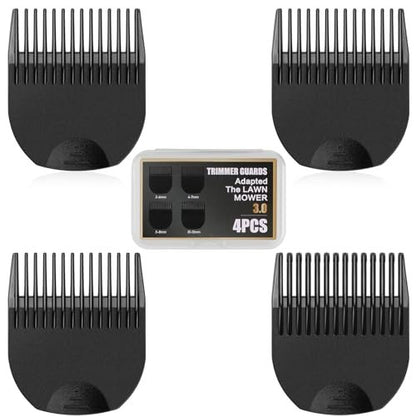 4 Professional Hair Trimmer Guards Cutting Guides for Manscaped Lawn Mower 3.0 - Replacement Trimmer Attachments with Organizer (1/8" to 1/2")
