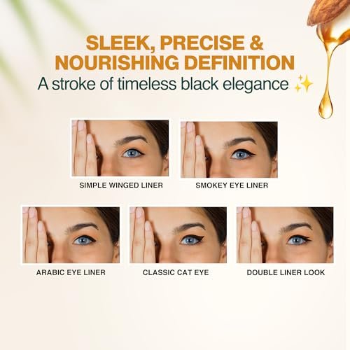 Nourish Mantra All-Day Liquid Eyeliner Waterproof 3ml – Black, Argan Oil & Vitamin E, Smudge Proof, Long Lasting - görsel 9