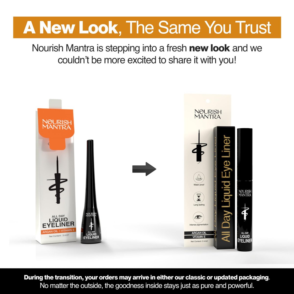 Nourish Mantra All-Day Liquid Eyeliner Waterproof 3ml – Black, Argan Oil & Vitamin E, Smudge Proof, Long Lasting - görsel 4