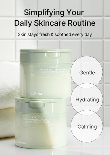 celimax One Step Mild Cleansing Pad (60 Count) – Easy Makeup Remover & Daily Face Wash Cleanser, Hydrating, Soothing, Moisturizing Korean Skincare Avelisse