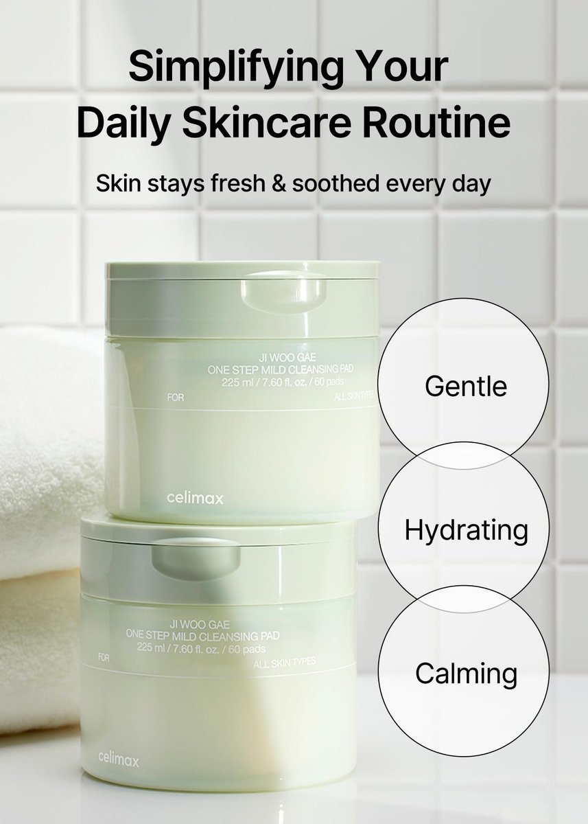 celimax One Step Mild Cleansing Pad (60 Count) – Easy Makeup Remover & Daily Face Wash Cleanser, Hydrating, Soothing, Moisturizing Korean Skincare Avelisse