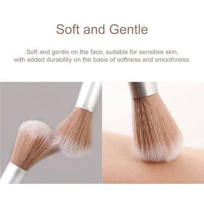 10-Piece Fluffy Beauty Makeup Brush Set - Portable Travel Brushes with Mushroom Design