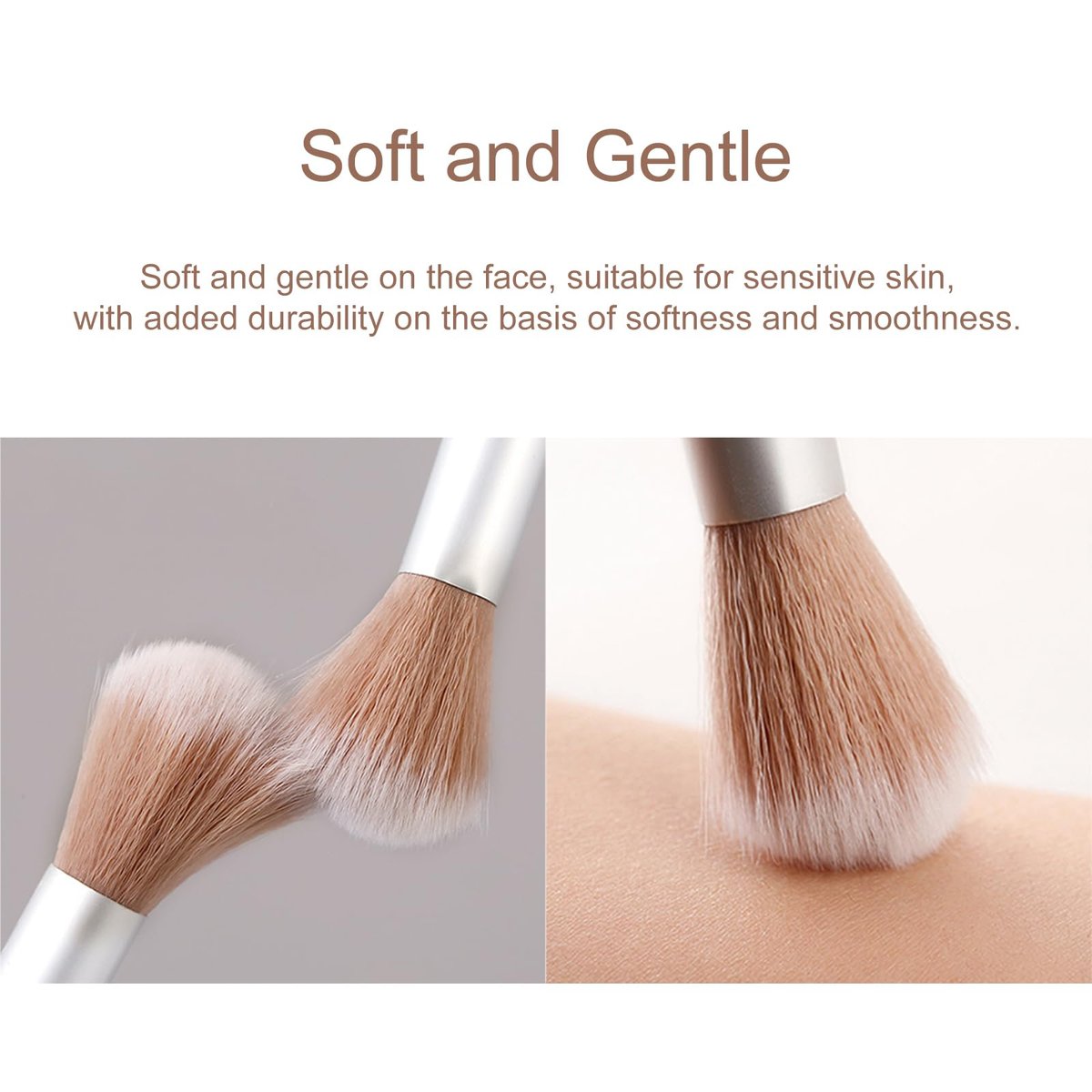 10-Piece Fluffy Beauty Makeup Brush Set - Portable Travel Brushes with Mushroom Design - görsel 7