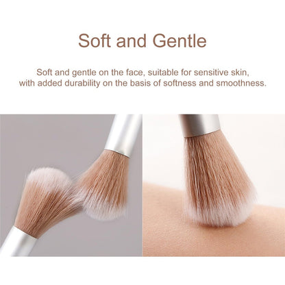 10-Piece Fluffy Beauty Makeup Brush Set - Portable Travel Brushes with Mushroom Design