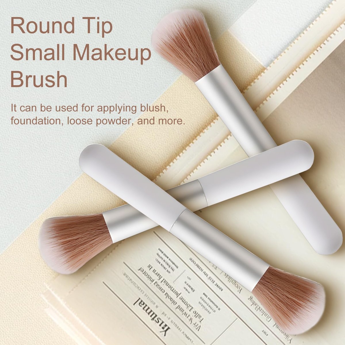 10-Piece Fluffy Beauty Makeup Brush Set - Portable Travel Brushes with Mushroom Design - görsel 5