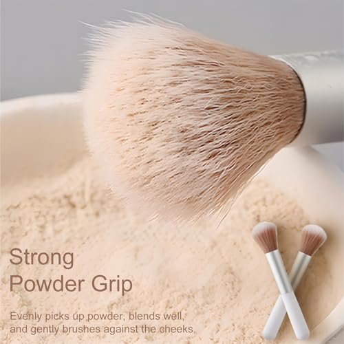 10-Piece Fluffy Beauty Makeup Brush Set - Portable Travel Brushes with Mushroom Design - görsel 12