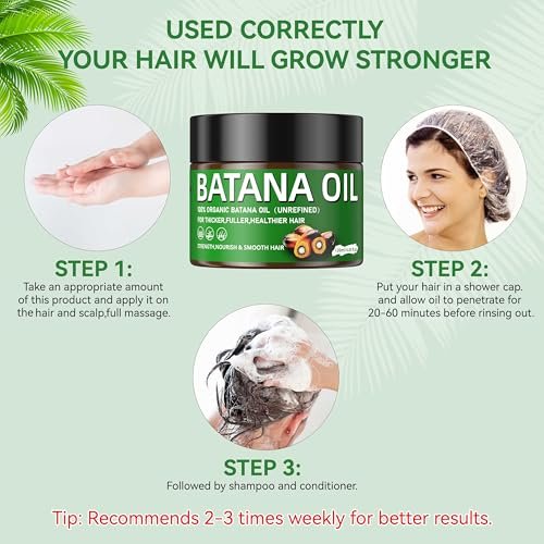 Raw Batana Oil for Hair Growth – 100% Natural, Unrefined, Pure Batana Oil – Dr. Sebi Organic Hair Oil – Prevent Hair Loss, Restore Damaged Hair & Scalp – Moisturize Scalp – 4.05 OZ - görsel 8