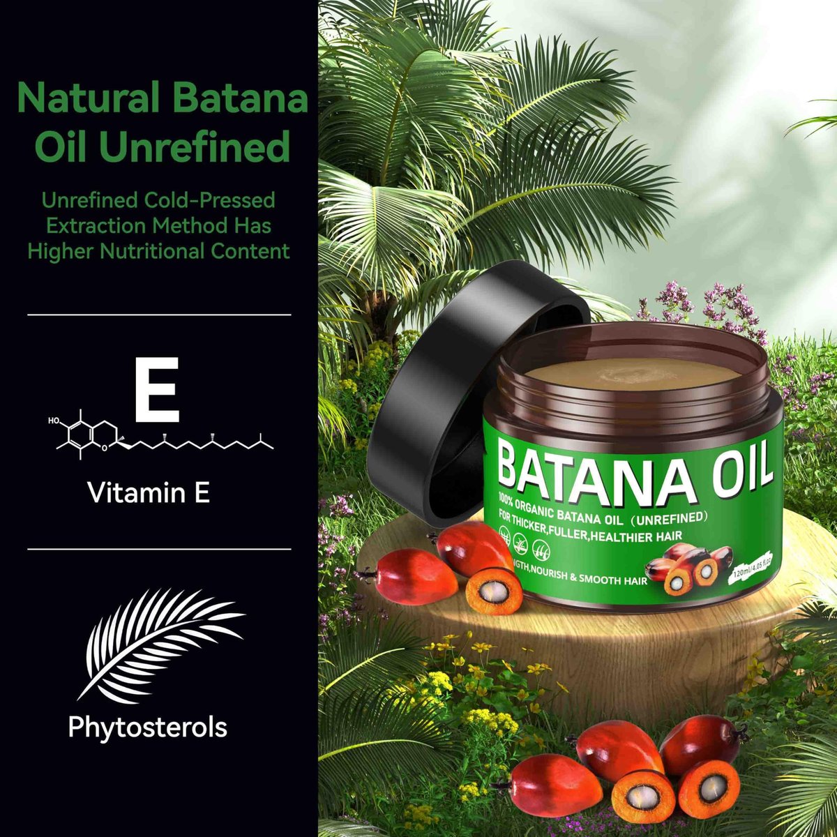 Raw Batana Oil for Hair Growth – 100% Natural, Unrefined, Pure Batana Oil – Dr. Sebi Organic Hair Oil – Prevent Hair Loss, Restore Damaged Hair & Scalp – Moisturize Scalp – 4.05 OZ - görsel 3