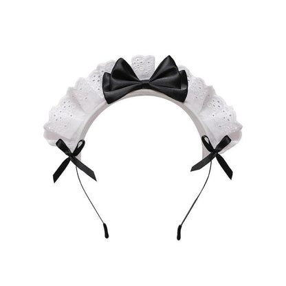 Women's Lolita Lace Bow Headband - Cute Anime Cosplay Hair Band with Ribbon Bowknot, Party Hair Accessory