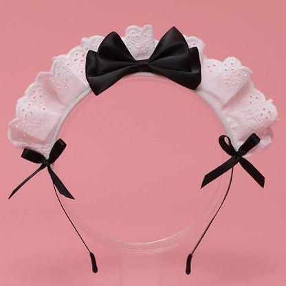 Women's Lolita Lace Bow Headband - Cute Anime Cosplay Hair Band with Ribbon Bowknot, Party Hair Accessory
